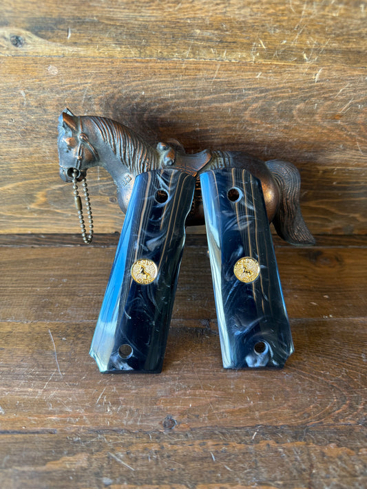 Black pearl w/gold colt  logo grips (1911)