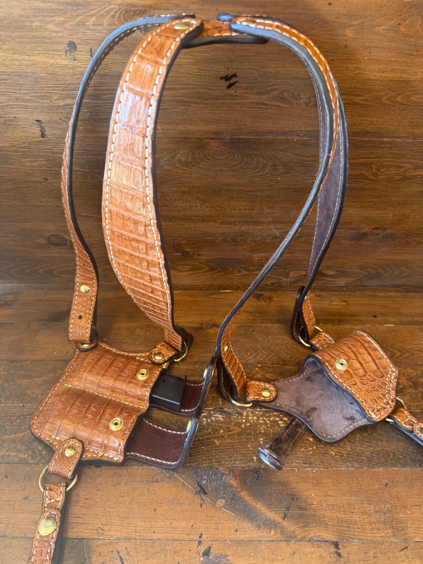 Honey Crocodile Skin Luxury Shoulder Holsters ( 1911 )