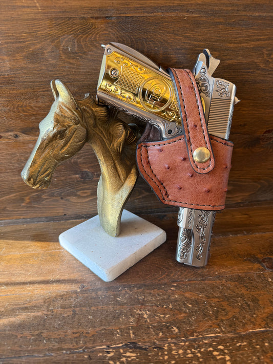 Gerbera/gold ostrich skin compact holster (1911)