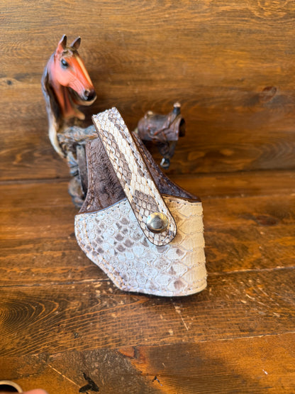 White/cream snake skin compact holster (1911)