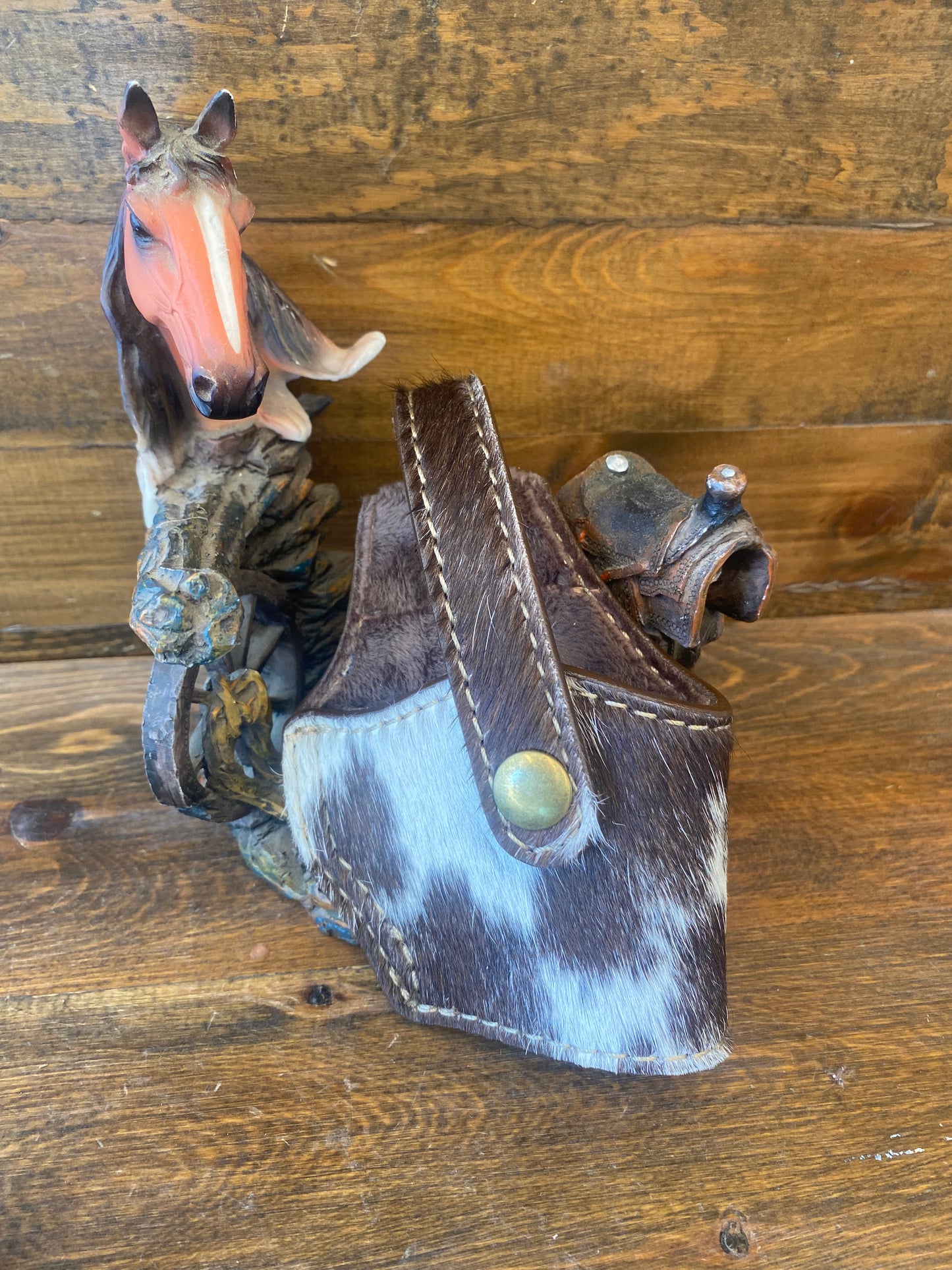 Brown/white cowhide compact holster (1911)