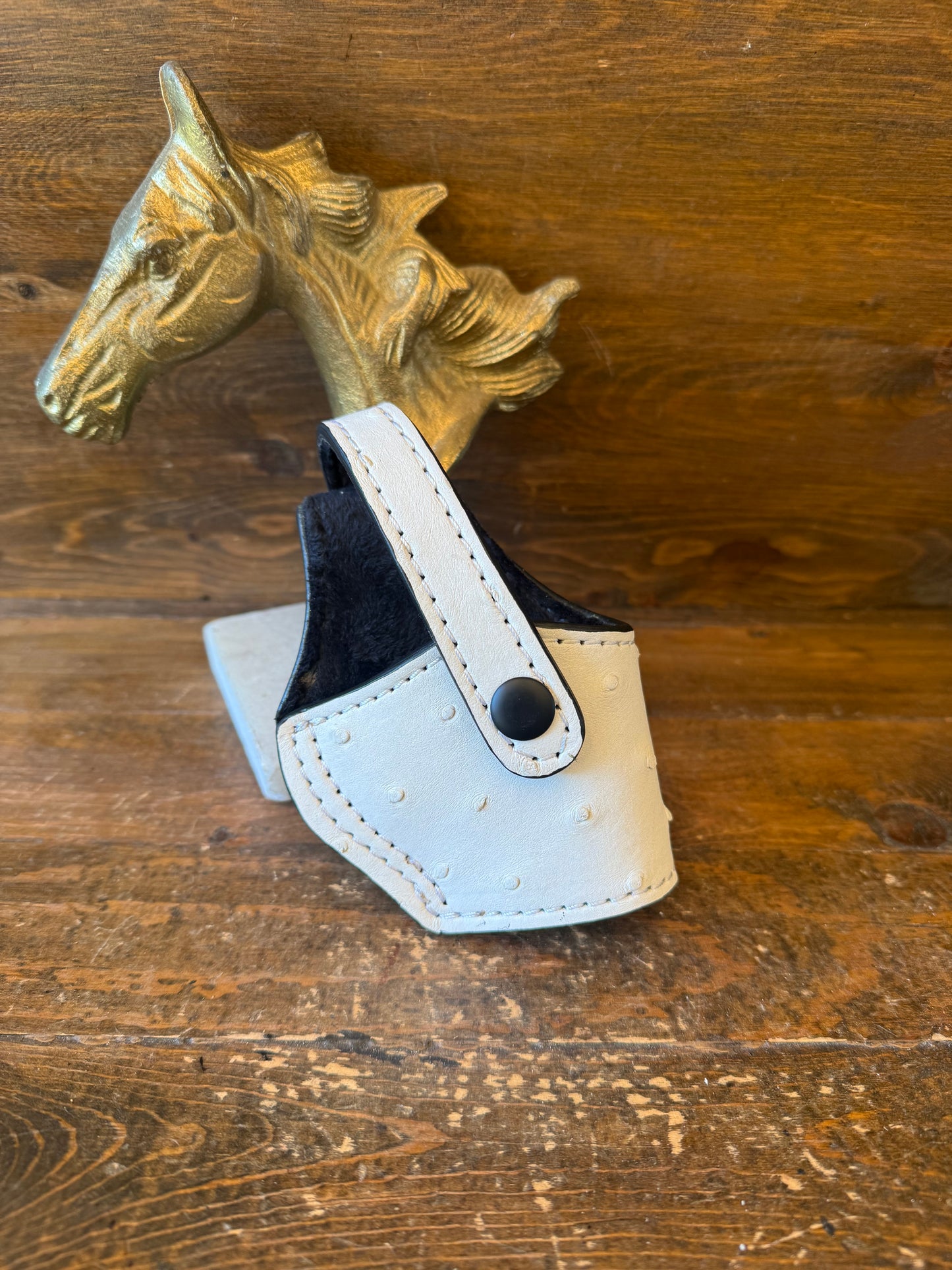 White/ Black ostrich skin compact holsters (1911)