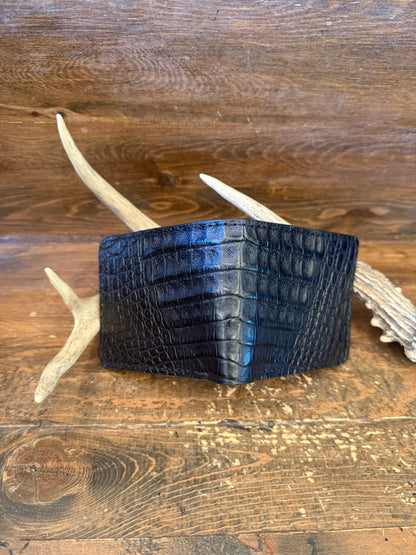Black caiman/crocodile belly wallet