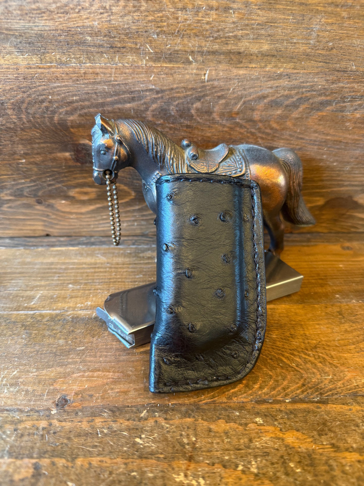 Black Ostrich skin single magazine holster (1911)