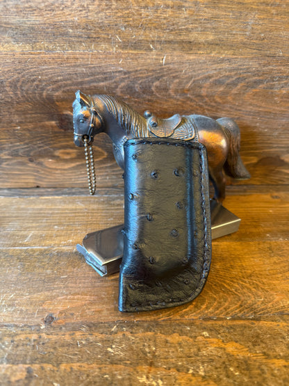 Black Ostrich skin single magazine holster (1911)