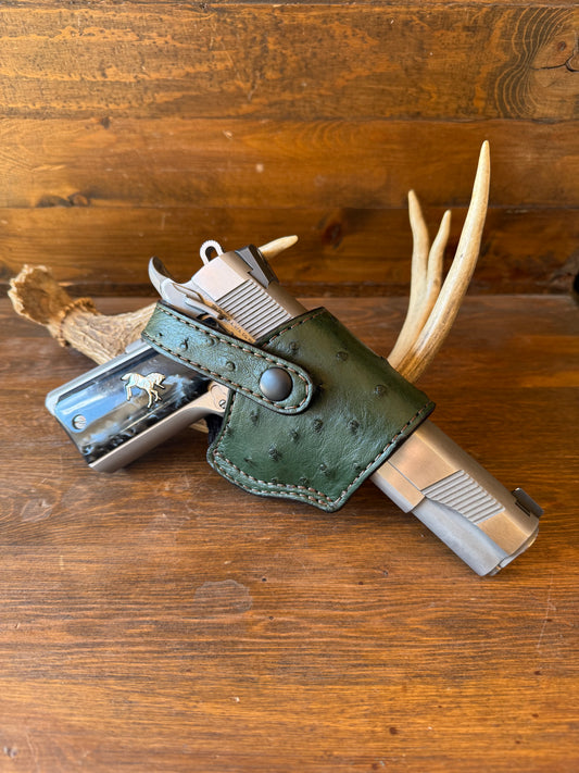 Dark green ostrich skin compact holster (1911)