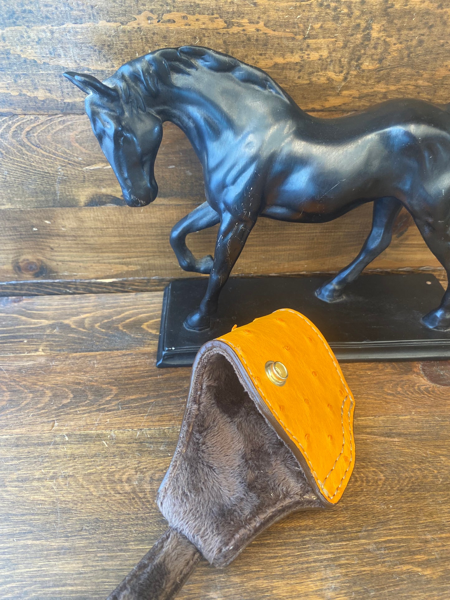 Honey color ostrich skin compact holster (1911)
