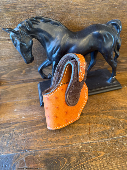 Tangerine ostrich skin compact holster (1911