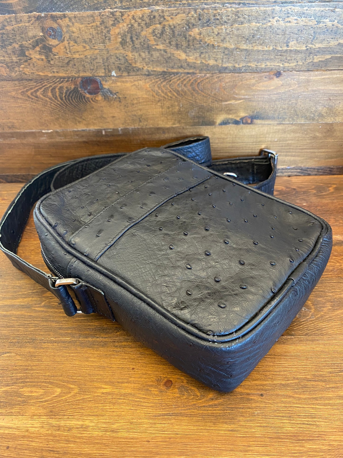 Mens ostrich crossbody bag