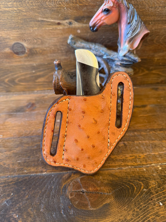 Conac ostrich skin knife sheath