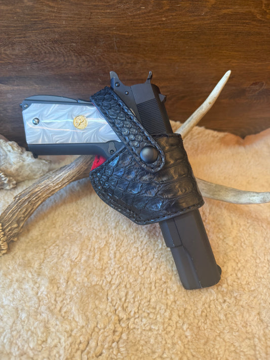 Black/Red snake skin luxury compact holster (1911, High- Power )