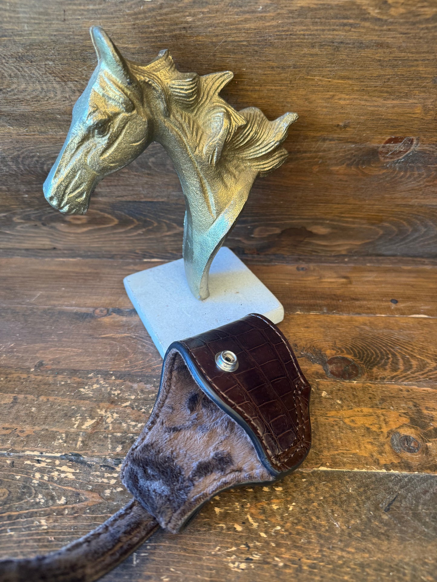 Brown/Chrome  alligator belly compact holster (1911)