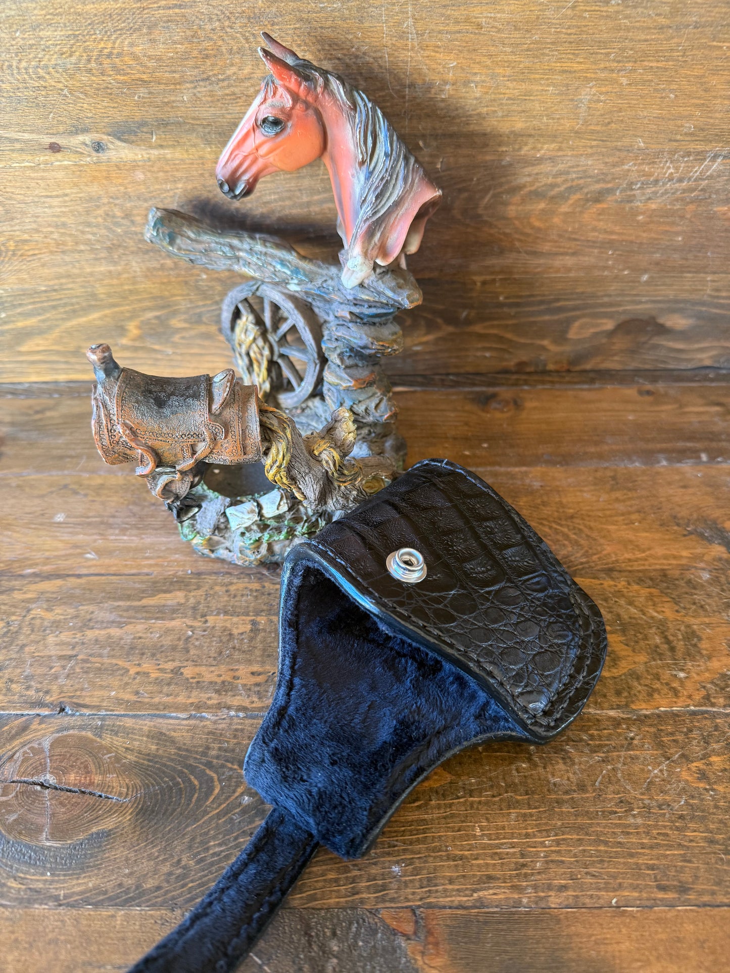 Black/chrome crocodile compact holster ( Glock )