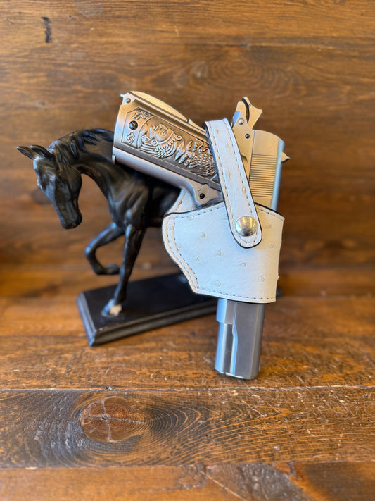 White/white ostrich skin compact holster ( 1911 )