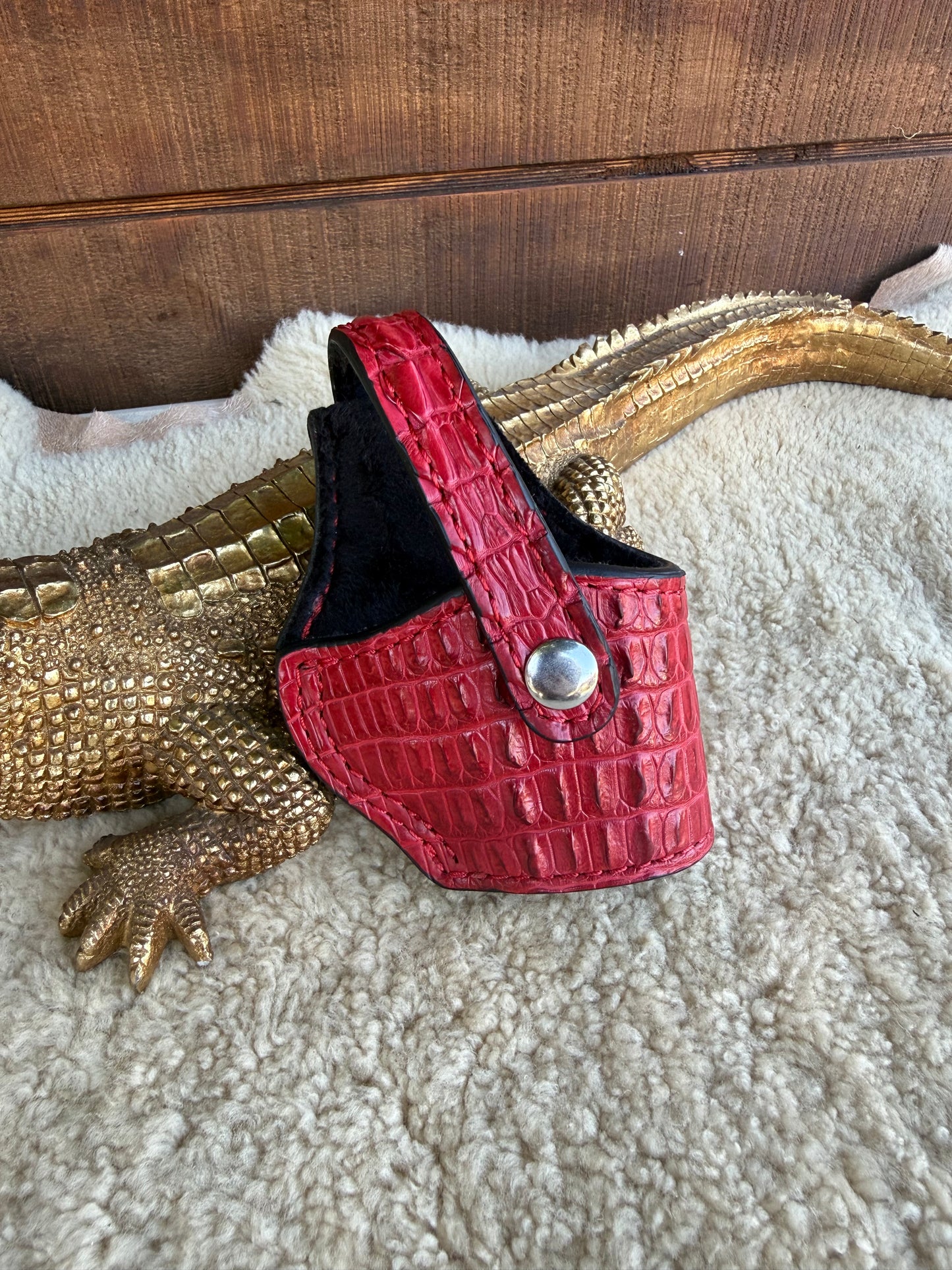 Red Nile Crocodile Hornback compact holster ( 1911, High-power )
