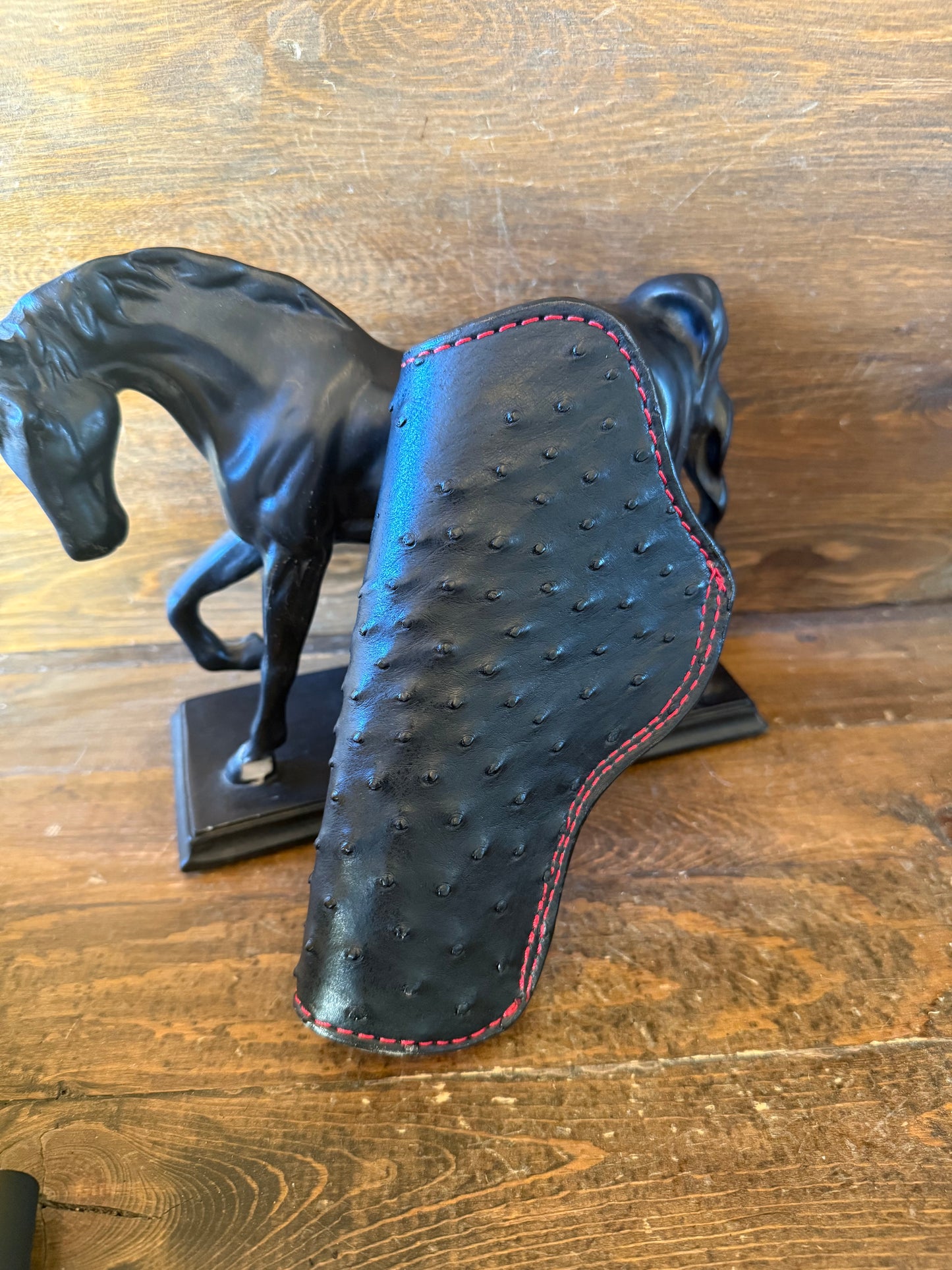 Black/Red ostrich skin IWB holster (1911)