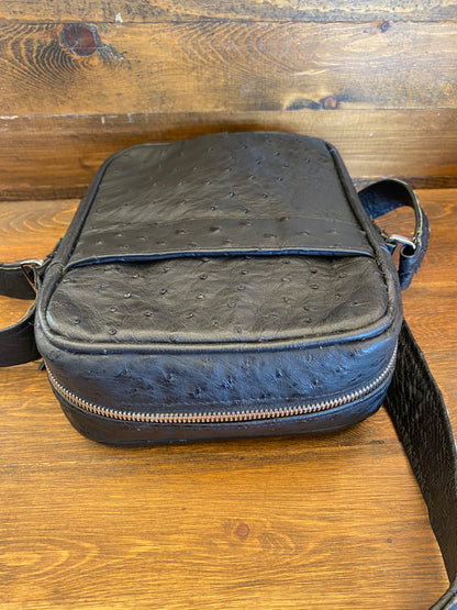 Mens ostrich crossbody bag