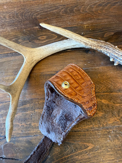 Honey/gold crocodile skin compact holster (1911)