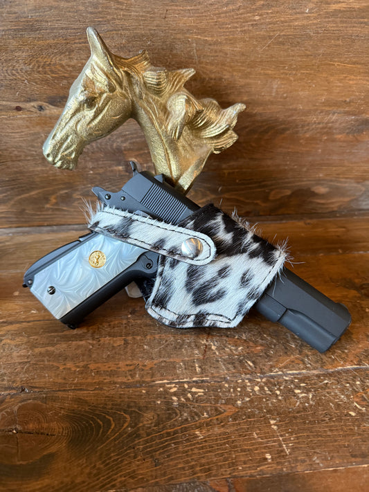 Black/white cowhide compact holster (1911)