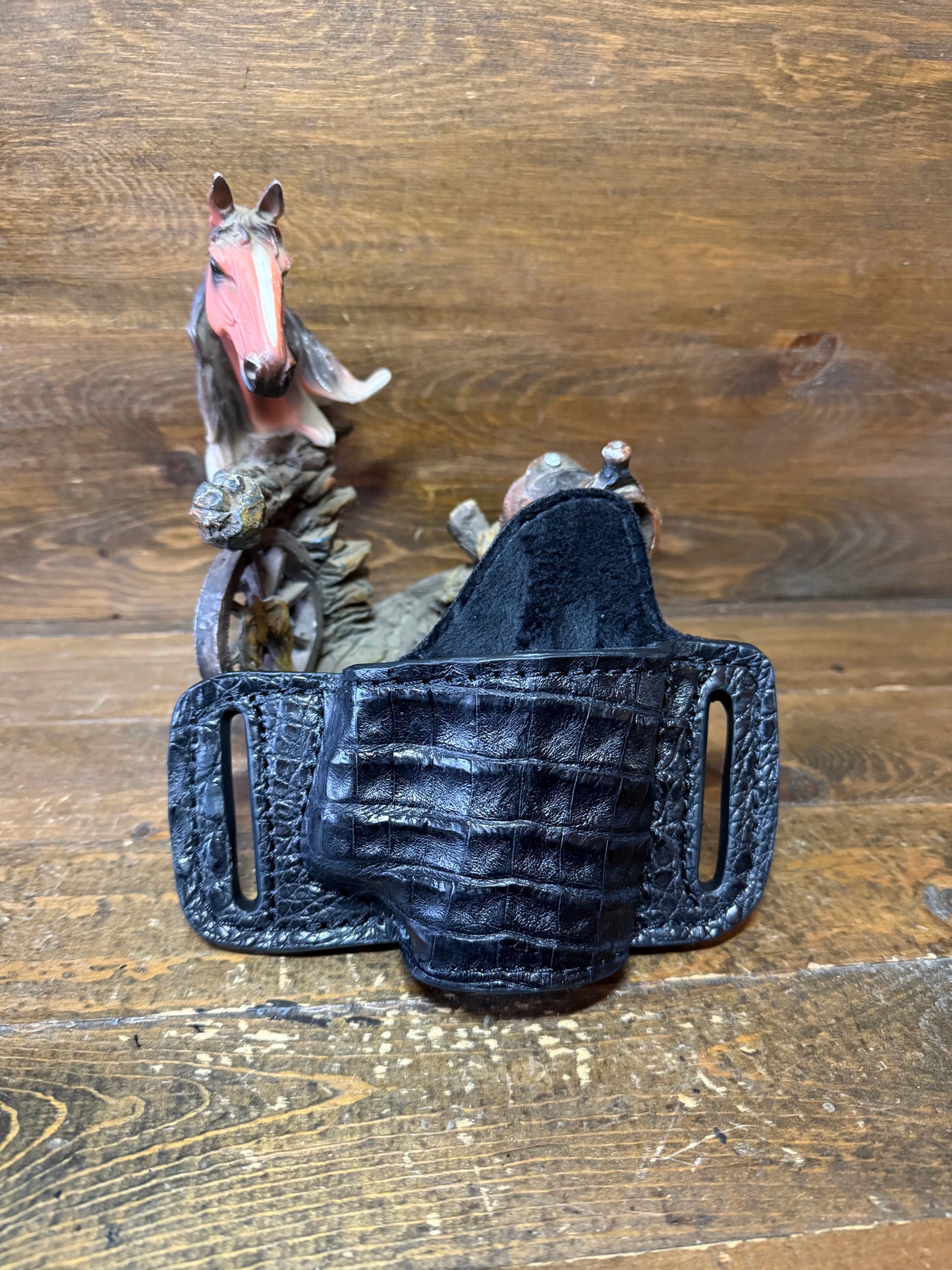 Black Crocodrile skin Bikini holster. ( Glock )