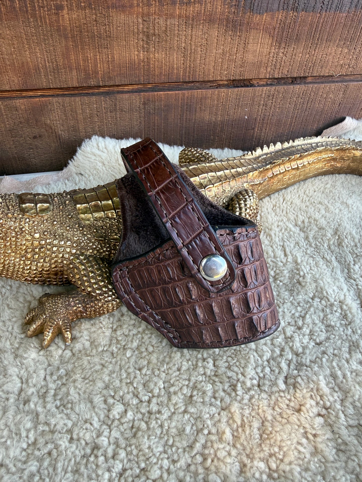 Brown Nile Crocodile Hornback compact holster ( 1911, High-power )