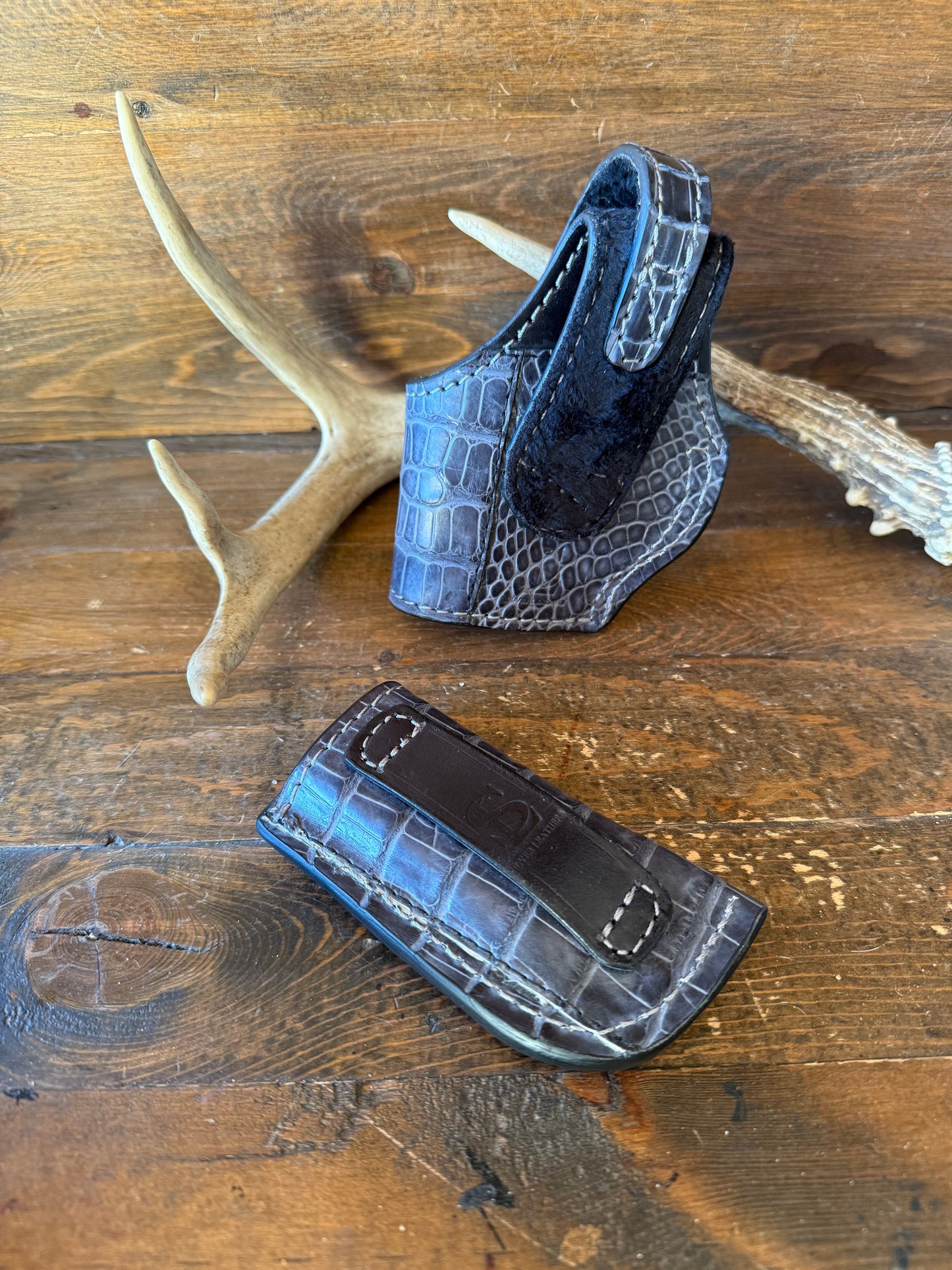 Dark gray alligator belly compact holster Set. ( 1911 )