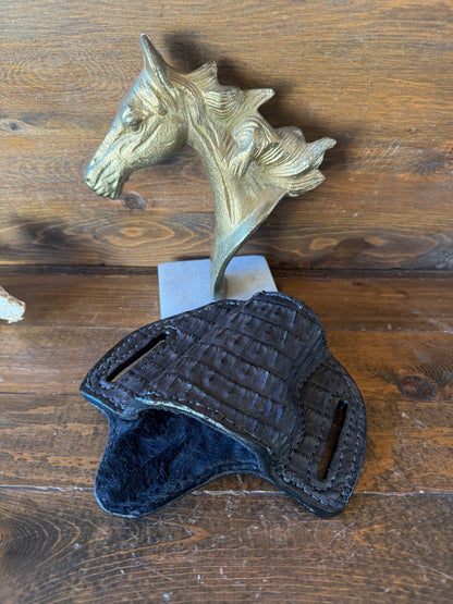 Dark brown matte crocodile skin holster ( 1911 )