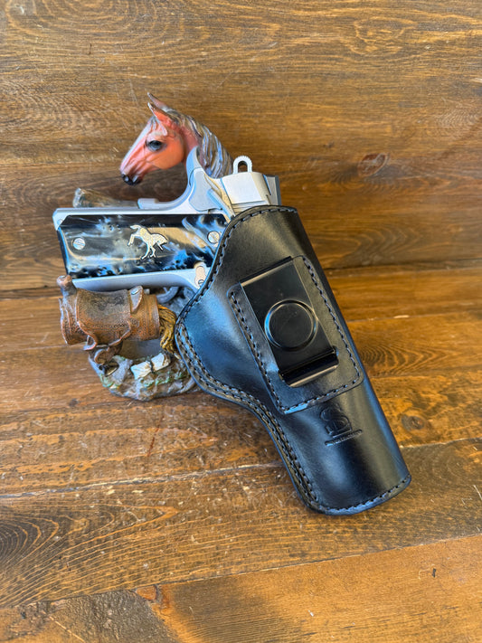 Black luxury veg-tan IWB holster (1911) 5”