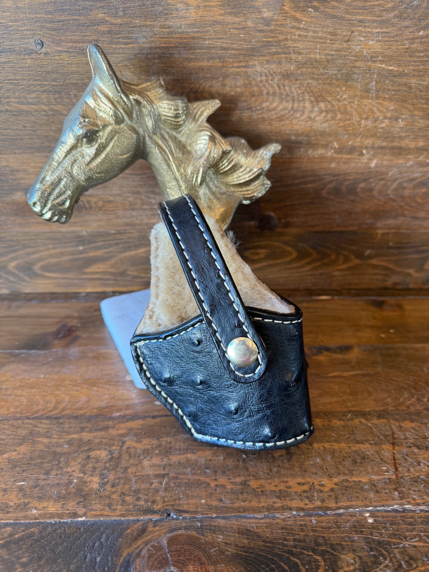 Deluxe black/gold ostrich skin compact holster (1911)