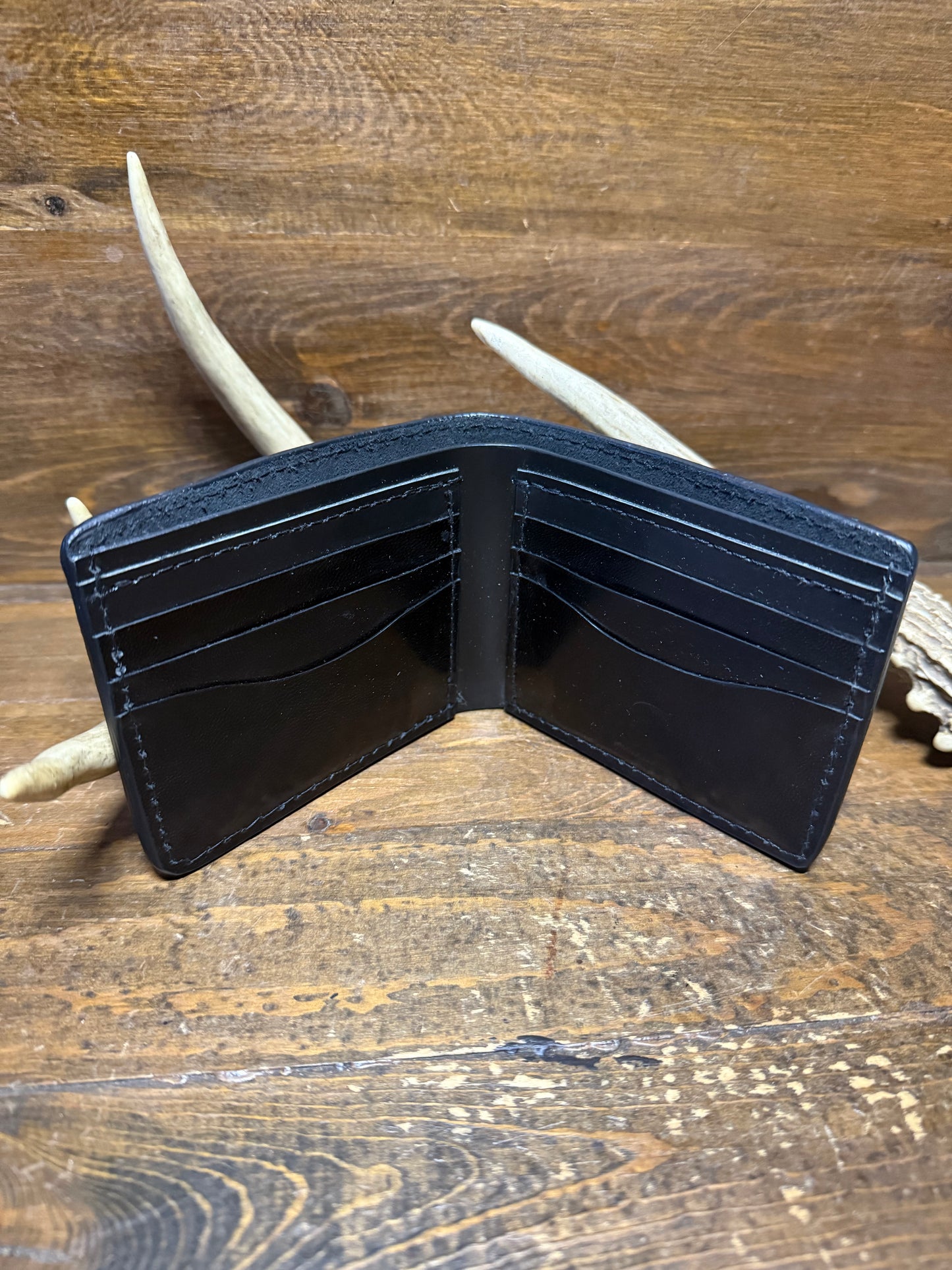 Black Alligator belly skin bifold wallet