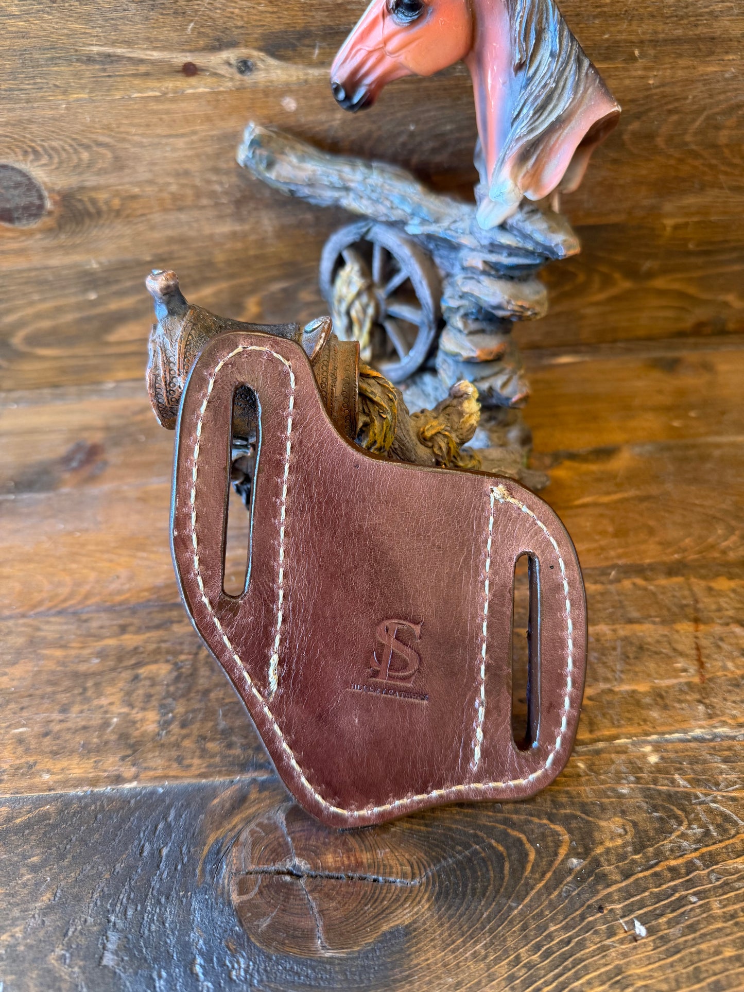 Conac ostrich skin knife sheath