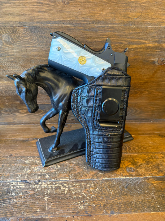 IWB Black crocodile belly luxury holster (1911)