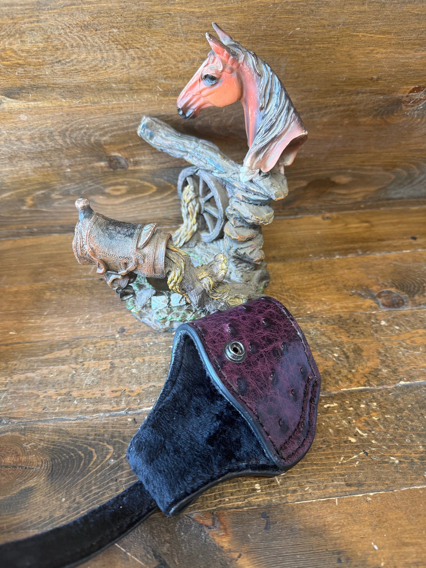 Black Cherry ostrich skin compact holster ( 1911, High Power )