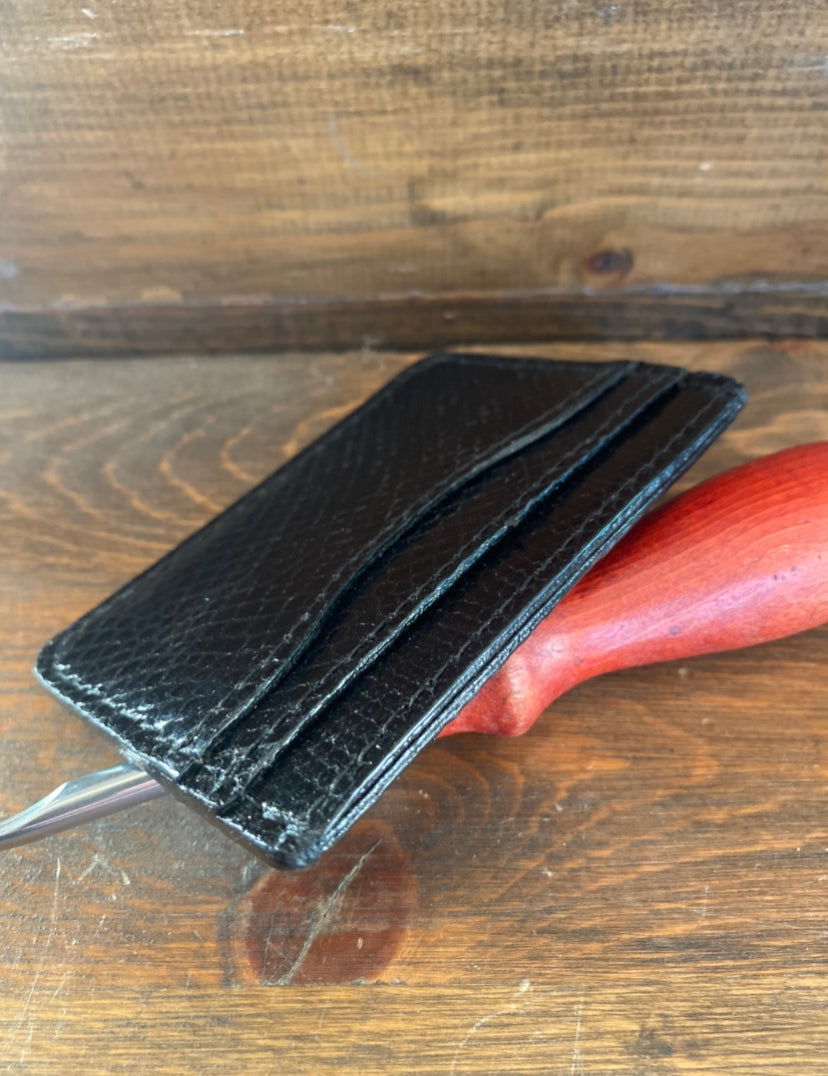 Black full lizard skin cardholder