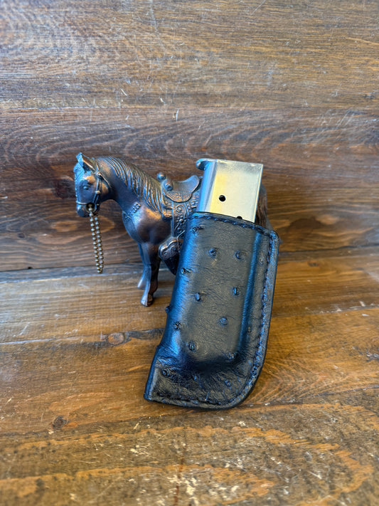 Black Ostrich skin single magazine holster (1911)