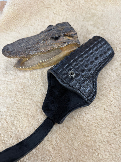 Black Alligator Hornback skin full holster 5”