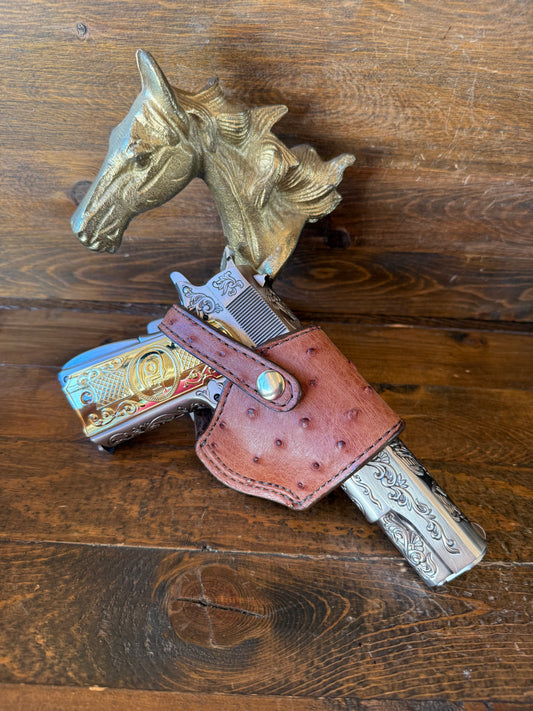 Gerbera/gold ostrich skin compact holster (1911)