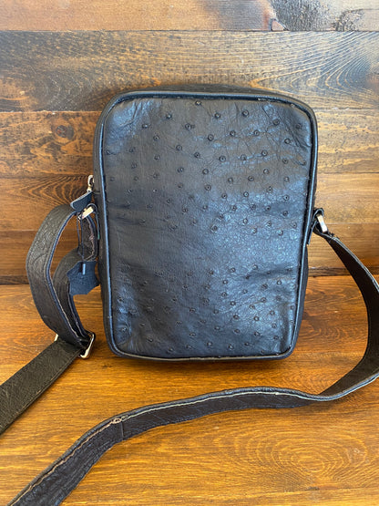 Mens ostrich crossbody bag