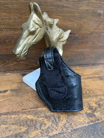 Black/chrome Ostrich skin compact holster. (1911) Left