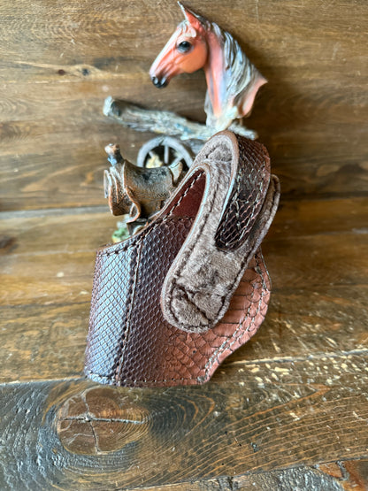 Matte brown snake skin compact holster (1911)
