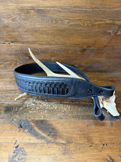 Black/black snake skin rifle sling
