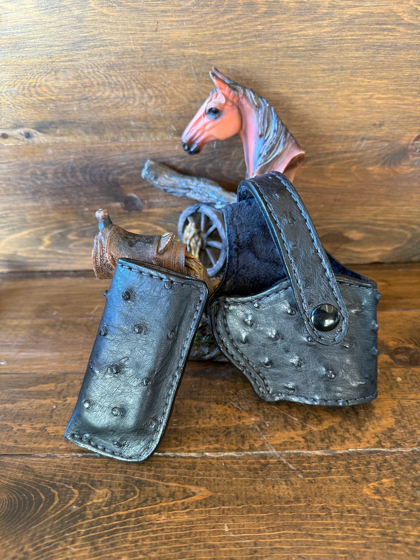 Black ostrich compact holster/1 magz set. (1911)