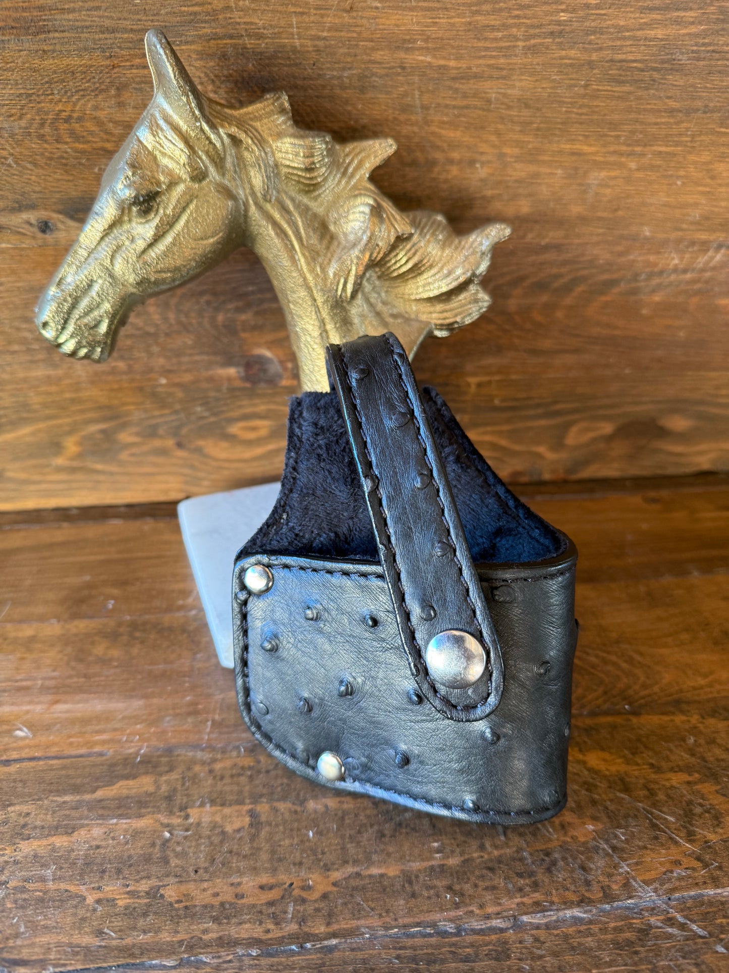 Black/chrome  ostrich skin luxury compact holster (1911)