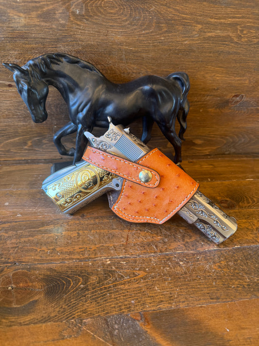 Tangerine ostrich skin compact holster (1911