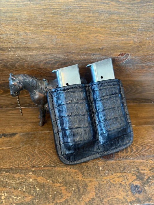 Black crocodile 2 magazine compact holster (1911)