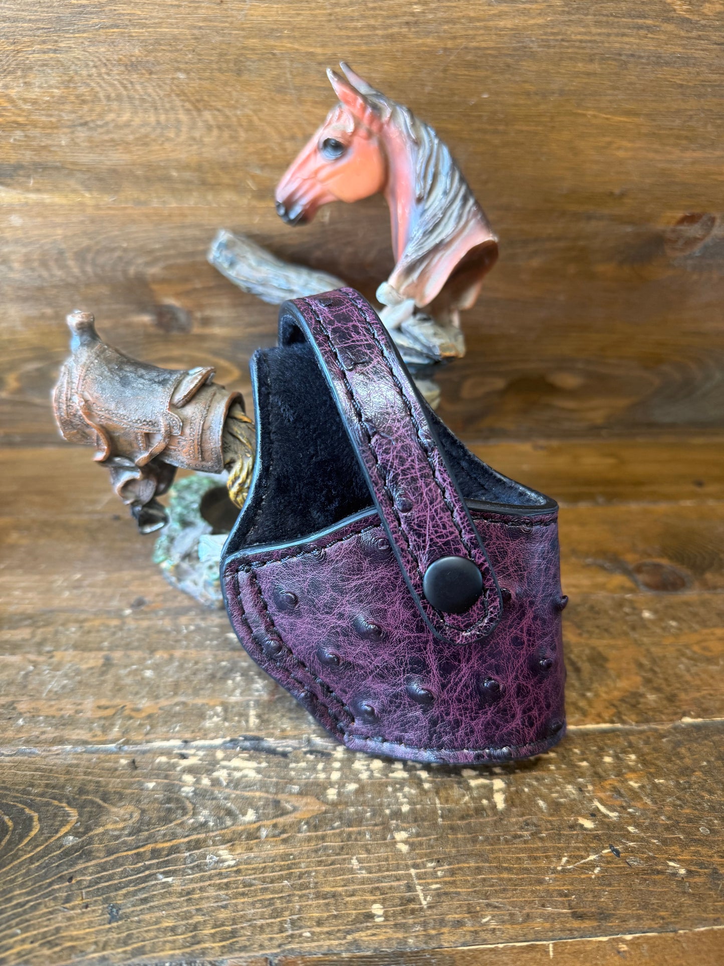 Black Cherry ostrich skin compact holster ( 1911, High Power )