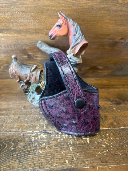 Black Cherry ostrich skin compact holster ( 1911, High Power )