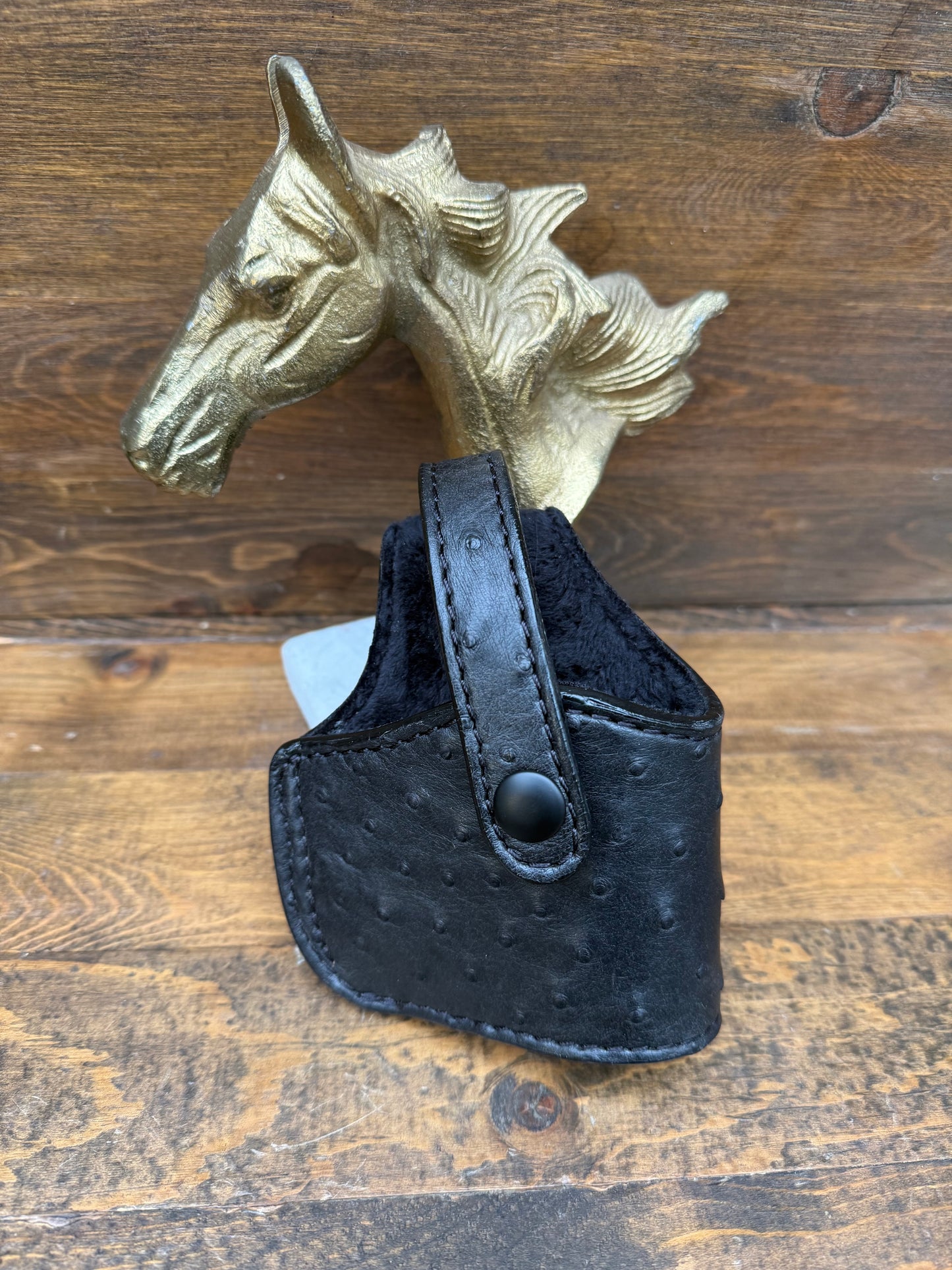 Black ostrich compact holster. ( Glock )