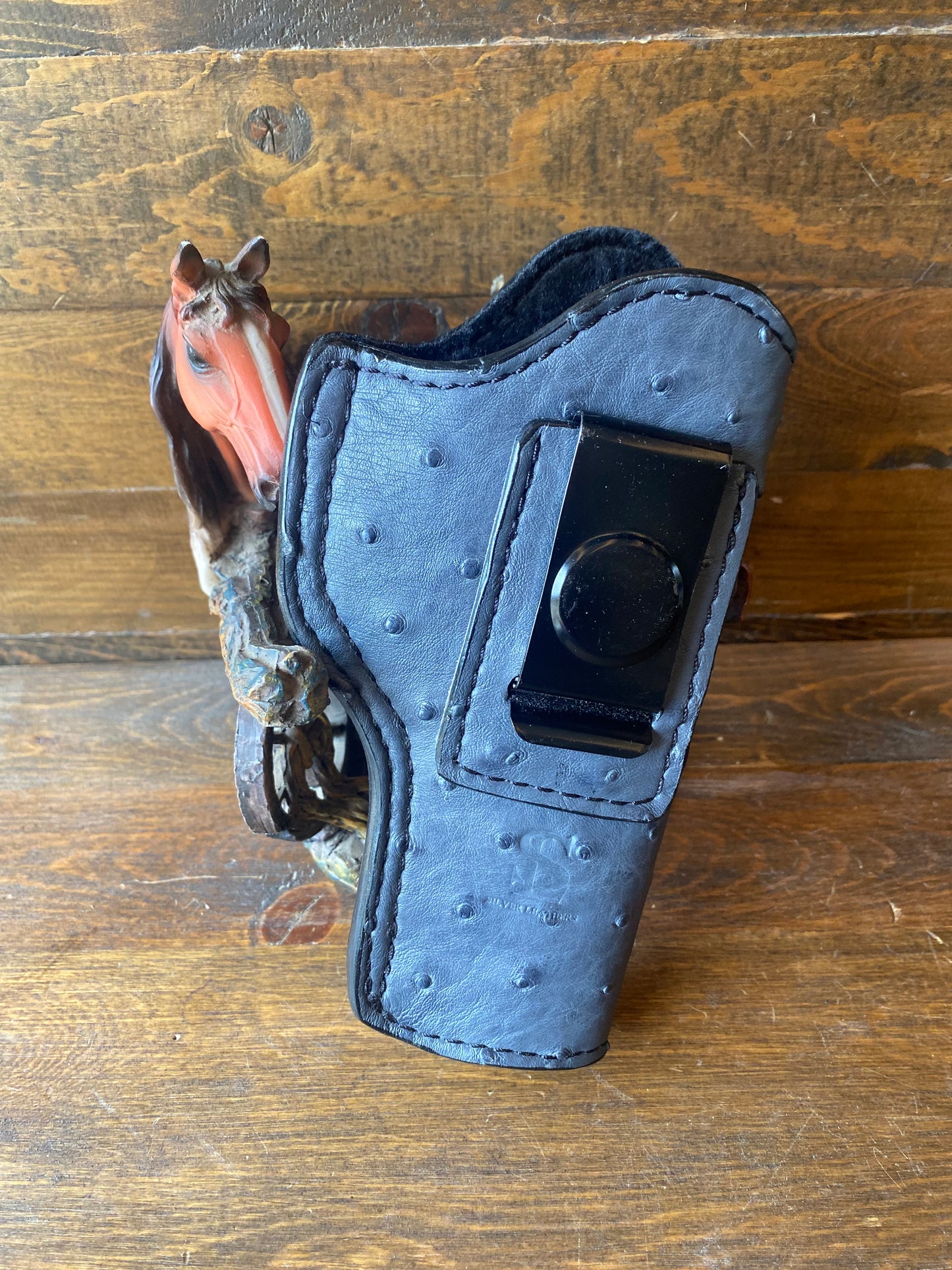 IWB. Gray full ostrich luxury holster (1911)