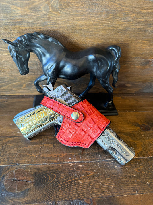 Red Crocodile tail skin  compact holster (1911)